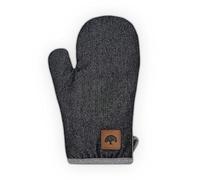 BO877001 Barbary & Oak Denim Single Oven Glove with Leather Detail, Quilted Stitching, Blue