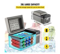 BOABEODVB 20L 22L 35L 45L 55L Car Refrigerator Mini Fridge Freezer Portable Compressor Cooler 12/24V DC 110-240V Ice Box For Camping(20L)