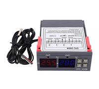 Boaby Digital Thermostat, Adjustable Temperature Controller STC-3008 Intelligent Thermostat Microcomputer Tem Control Monitor With Dual Display Dual NTC Probe Sensor (12V)