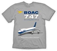 BOAC Boeing B-747 T-Shirt (as8, Alpha, l, Regular, Regular) Grey