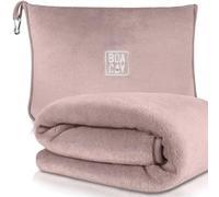 BOACAY Soft & Warm Travel Blanket for Airplane & Car - Long Flight Essential for Women, Men, Kids - Compact Pillow with Luggage Sleeve & Backpack Clip