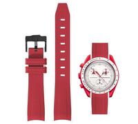 Boache Straps for Moonswatch Watch Quick Release Silicone Rubber Curved End No Gap Watch Band for Omega X Swatch Moonswatch Speedmaster Watch 20mm Straps Bracelet Replacement Strap for Men Women