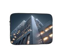 BOAIHH 10 inch Light Computer Bag, Exquisite High-rise Buildings At Night Print Pattern, Suitable for Business Travel, Work, Commuting