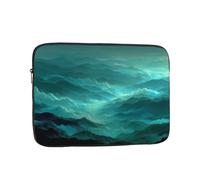 BOAIHH 12 inch Light Computer Bag, Exquisite Green Mountains Print Pattern, Suitable for Business Travel, Work, Commuting