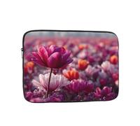 BOAIHH 12 inch Light Computer Bag, Exquisite Pink Purple Sea Of â€‹â€‹Flowers Print Pattern, Suitable for Business Travel, Work, Commuting