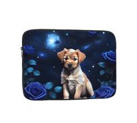 BOAIHH 13 inch Light Computer Bag, Exquisite Puppy Blue Rose Print Pattern, Suitable for Business Travel, Work, Commuting