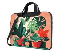 BOAIHH 13 inch lightweight Laptop Bag with Fashion Indoor potted green plants Print Beautiful and simple for Business Trip Office