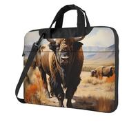 BOAIHH 13 inch lightweight Laptop Bag with Fashion North American bison herd Print Beautiful and simple for Business Trip Office