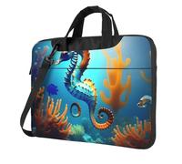 BOAIHH 14 inch lightweight Laptop Bag with Fashion Seabed coral seahorse Print Beautiful and simple for Business Trip Office