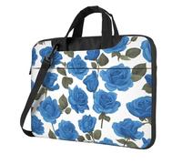 BOAIHH 15.6 inch lightweight Laptop Bag with Fashion Beautiful blue roses Print Beautiful and simple for Business Trip Office