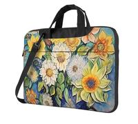 BOAIHH 15.6 inch lightweight Laptop Bag with Fashion Oil on Canvas Flowers Print Beautiful and simple for Business Trip Office
