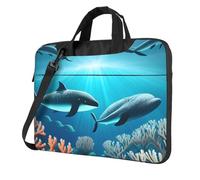 BOAIHH 15.6 inch lightweight Laptop Bag with Fashion Whales under the sea Print Beautiful and simple for Business Trip Office