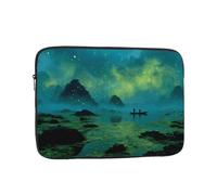 BOAIHH 15 inch Light Computer Bag, Exquisite Green River Print Pattern, Suitable for Business Travel, Work, Commuting