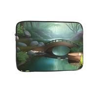 BOAIHH 17 inch Light Computer Bag, Exquisite Little Bridge in the East Print Pattern, Suitable for Business Travel, Work, Commuting