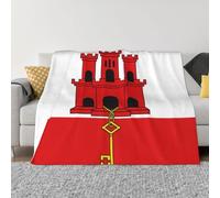 BOAIHH 50"x40" Soft Comfort Flannel Blanket â€“ Lightweight Foldable Flag of Gibraltar Print Fleece for Home, Sofa, Travel Use