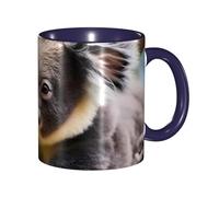 BOAIHH Classic Style A Little Koala Ceramic Mug Leisure Simple for Work Home Smooth Practical Easy to Clean Navy Blue Cup
