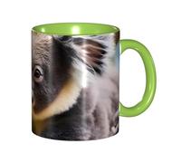 BOAIHH Classic Style A Little Koala Ceramic Mug Leisure Simple for Work Home Smooth Practical Easy to Clean Green Cup