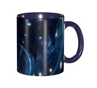 BOAIHH Classic Style Blue Corridor Ceramic Mug Leisure Simple for Work Home Smooth Practical Easy to Clean Navy Blue Cup