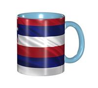 BOAIHH Classic Style Flag of Hawaii American Ceramic Mug Leisure Simple for Work Home Smooth Practical Easy to Clean Sky Blue Cup