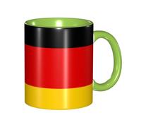BOAIHH Classic Style German Flag Ceramic Mug Leisure Simple for Work Home Smooth Practical Easy to Clean Green Cup