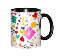 BOAIHH Classic Style Happy Birthday Background Ceramic Mug Leisure Simple for Work Home Smooth Practical Easy to Clean Black Cup