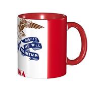 BOAIHH Classic Style Iowa State Flag Ceramic Mug Leisure Simple for Work Home Smooth Practical Easy to Clean Red Cup