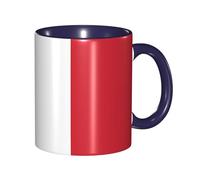BOAIHH Classic Style Italian Flag Ceramic Mug Leisure Simple for Work Home Smooth Practical Easy to Clean Navy Blue Cup