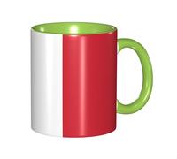 BOAIHH Classic Style Italian Flag Ceramic Mug Leisure Simple for Work Home Smooth Practical Easy to Clean Green Cup