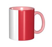 BOAIHH Classic Style Italian Flag Ceramic Mug Leisure Simple for Work Home Smooth Practical Easy to Clean Pink Cup