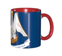BOAIHH Classic Style Louisiana State Flag Ceramic Mug Leisure Simple for Work Home Smooth Practical Easy to Clean Red Cup