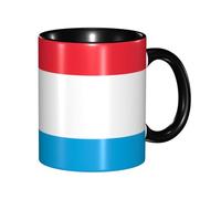 BOAIHH Classic Style Luxembourg Flag Ceramic Mug Leisure Simple for Work Home Smooth Practical Easy to Clean Black Cup