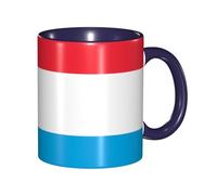 BOAIHH Classic Style Luxembourg Flag Ceramic Mug Leisure Simple for Work Home Smooth Practical Easy to Clean Navy Blue Cup