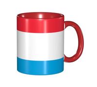 BOAIHH Classic Style Luxembourg Flag Ceramic Mug Leisure Simple for Work Home Smooth Practical Easy to Clean Red Cup