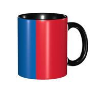 BOAIHH Classic Style Mongolian Flag Ceramic Mug Leisure Simple for Work Home Smooth Practical Easy to Clean Black Cup
