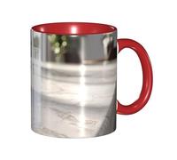 BOAIHH Classic Style Morning Sunshine Ceramic Mug Leisure Simple for Work Home Smooth Practical Easy to Clean Red Cup