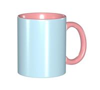 BOAIHH Classic Style Solid Color Small Fresh Ceramic Mug Leisure Simple for Work Home Smooth Practical Easy to Clean Pink Cup