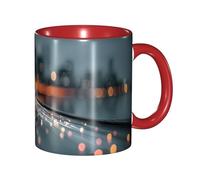 BOAIHH Classic Style Time Travel Ceramic Mug Leisure Simple for Work Home Smooth Practical Easy to Clean Red Cup