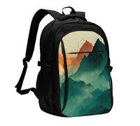 BOAIHH Cloudy Mountain Large Capacity Backpack Computer Independent Compartment Pressure Relief Design Work Commuting