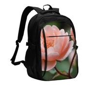 BOAIHH Flesh Pink Orchid Large Capacity Backpack Computer Independent Compartment Pressure Relief Design Work Commuting