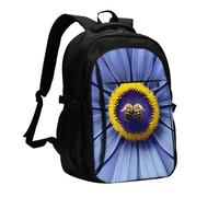 BOAIHH Flower heart bee Large Capacity Backpack Computer Independent Compartment Pressure Relief Design Work Commuting
