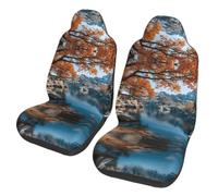 BOAIHH Flowers By The River In Autumn Car Seat Covers Polyester Elastic Protective Case Anti-Run Durable Wear-Resistant Comfort Soft