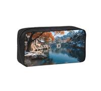 BOAIHH Flowers by The River in Autumn Simple Pen Case Wear-Resistant Durable Convenient for School Stationery Storage