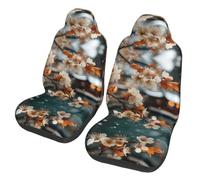 BOAIHH Flowers By The River In Winter Car Seat Covers Polyester Elastic Protective Case Anti-Run Durable Wear-Resistant Comfort Soft