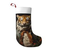 BOAIHH Hangable Christmas Stockings, Soft Skin-Friendly With Fashion Mr. Dancing Tiger Print, Suitable For Festival Decor