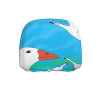 BOAIHH happy white goose Car Headrest Cover 1 Pcs Universal Elastic Unique Style Prevents Everyday Wear and Tear