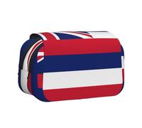 BOAIHH Hawaii Flag Double Clamshell Pen Case Full-Width Printing Suitable for Sketching Traveling and School
