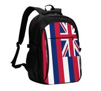 BOAIHH Hawaii Flag Large Capacity Backpack Computer Independent Compartment Pressure Relief Design Work Commuting