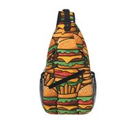 BOAIHH Many Cute Burgers Large Capacity Chest Bag Comfortable And Decompressive Suitable For Travel Work And Outdoor