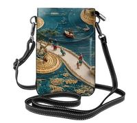 BOAIHH Mountains and Rivers Women Cell Phone Purse Crossbody Light Compact Durable for Daily Commuting Wearing