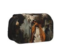 BOAIHH Mr. Dancing Tiger Double Clamshell Pen Case Full-Width Printing Suitable for Sketching Traveling and School